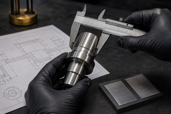使用量具核对零件关键尺寸